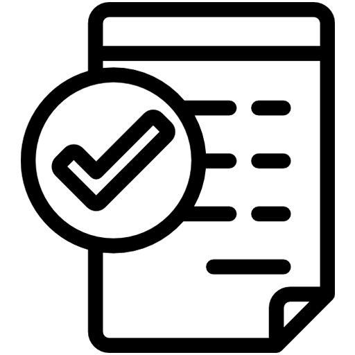 White paper plan with a checkmark