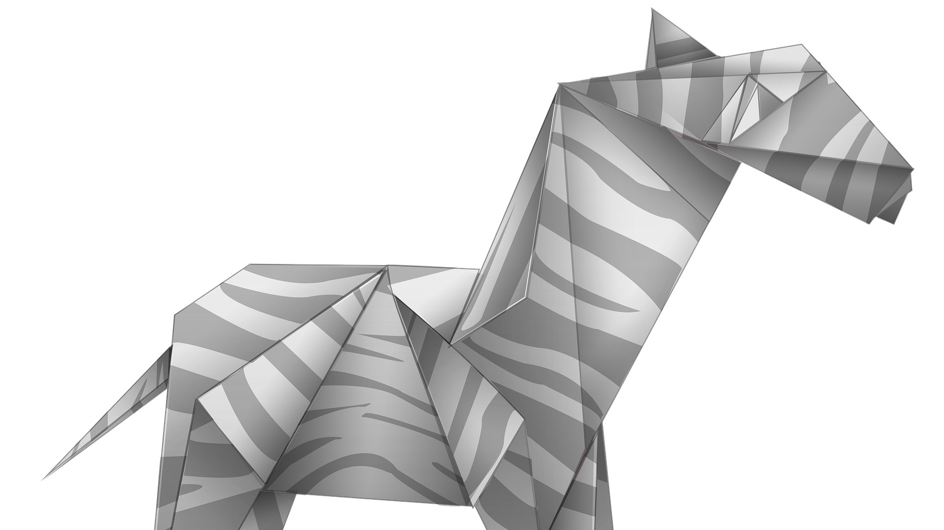 Black and White Origami horse